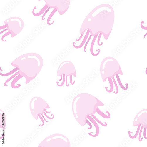 pattern with sea jellyfish. seamless vector pattern of marine life for the children room.