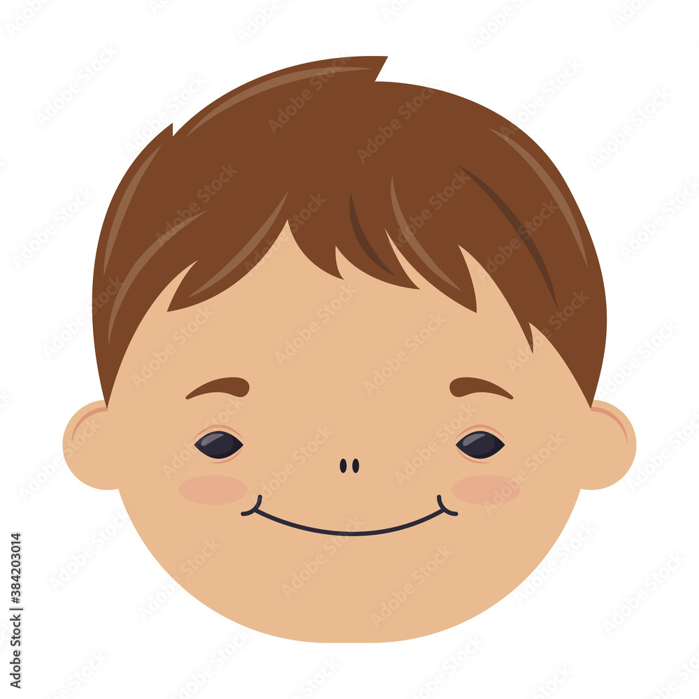 happy little boy head character happy little boy head character