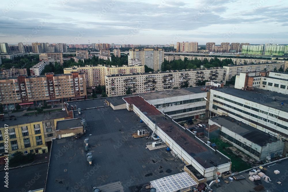 Obraz premium Aerial Townscape of Saint Petersburg City. Kalininsky District