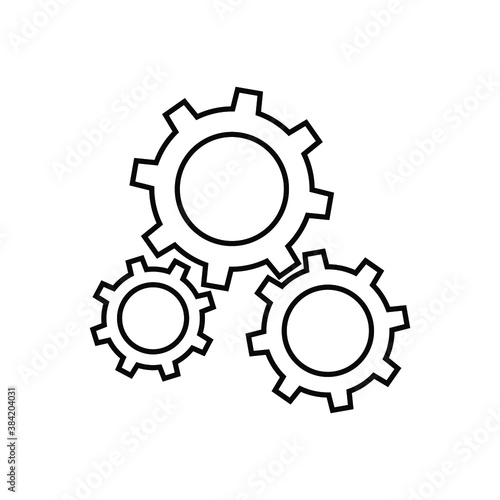 gear icon, vector illustration. Flat design style on white backround. eps 10