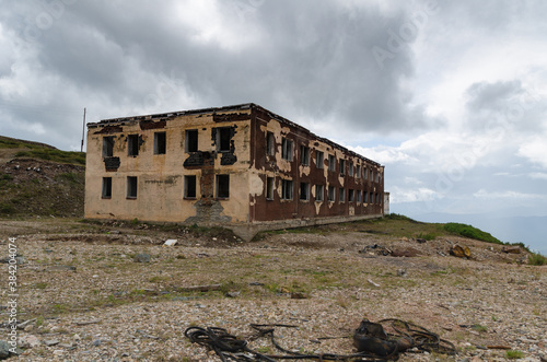 Abandoned building of a non-working mining enterprise