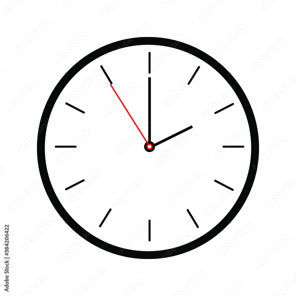 Clock Time Icon on background. vector illustration. eps 10 Clock Time Icon on background. vector illustration. eps 10