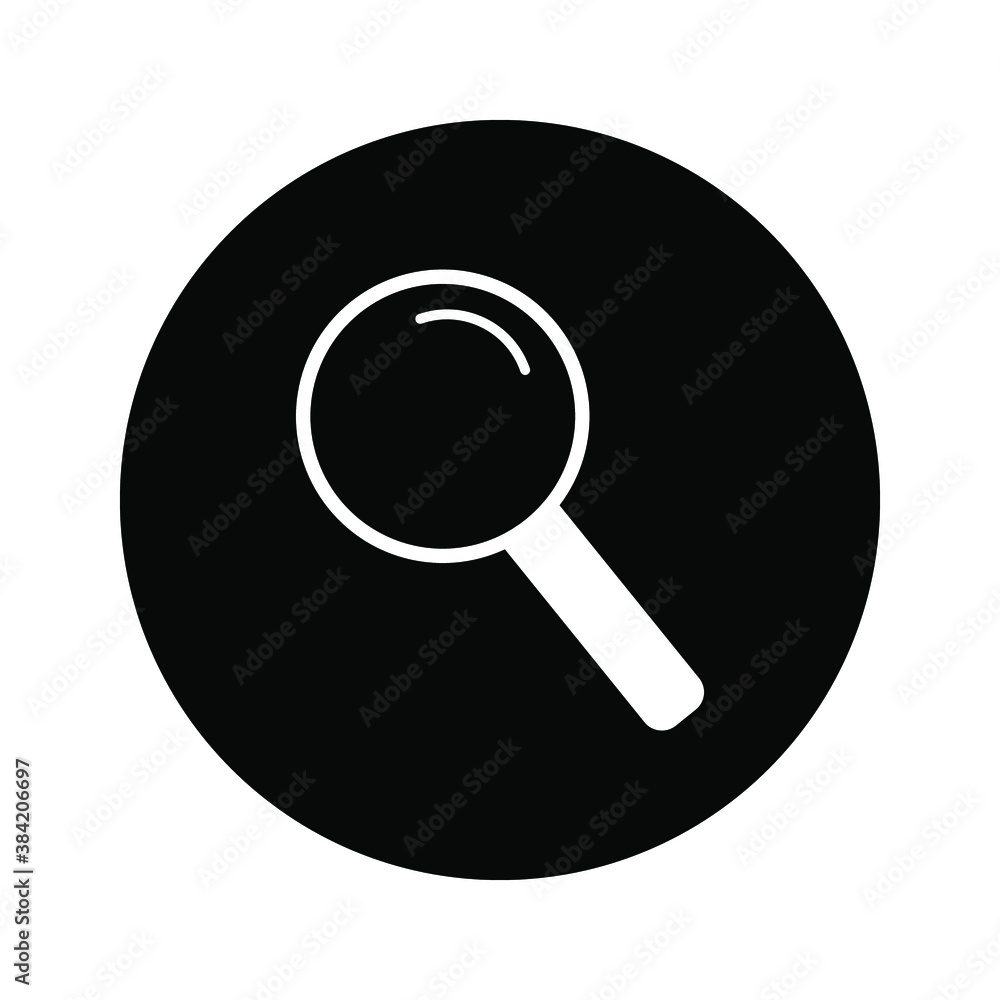 isolated magnifying glass vector icon with a white background isolated magnifying glass vector icon with a white background