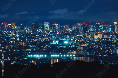 Osaka night city scape