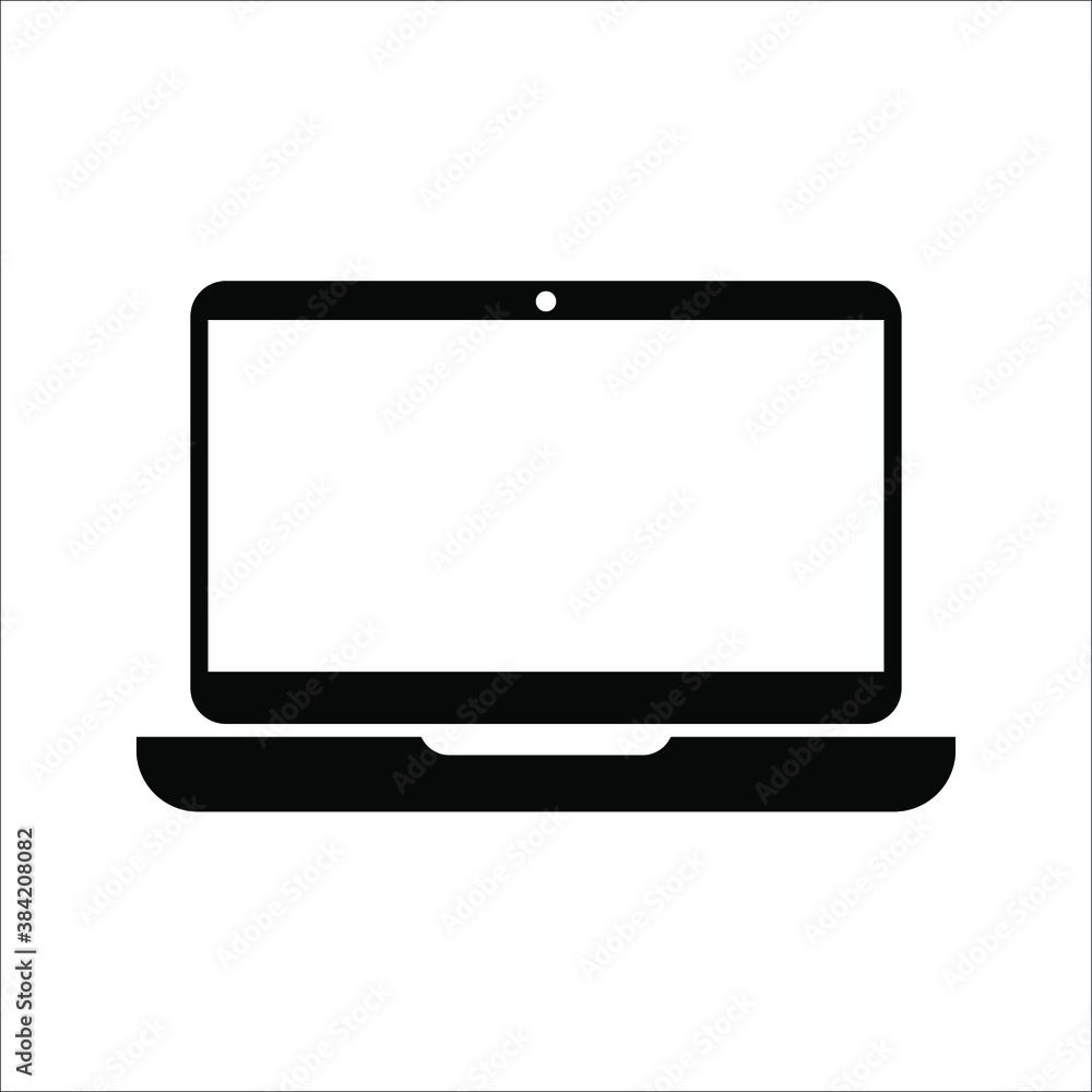 Globe on screen of laptop icon flat style in trendy design isolated. vector illustration. color editable Globe on screen of laptop icon flat style in trendy design isolated. vector illustration. color editable