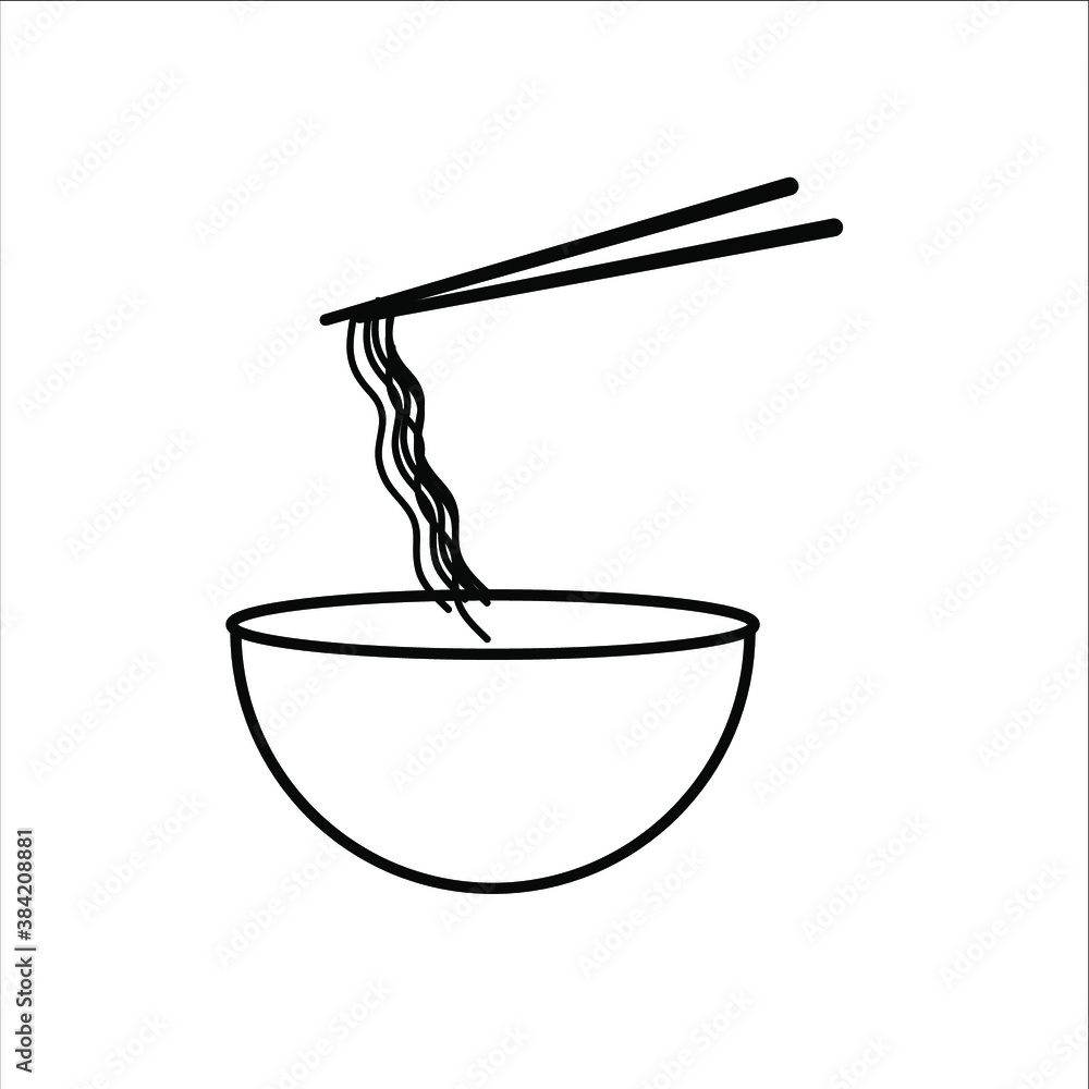 Instant Ramen Noodles, sketches of Asian food noodle logos. eps 10. with a white background Instant Ramen Noodles, sketches of Asian food noodle logos. eps 10. with a white background