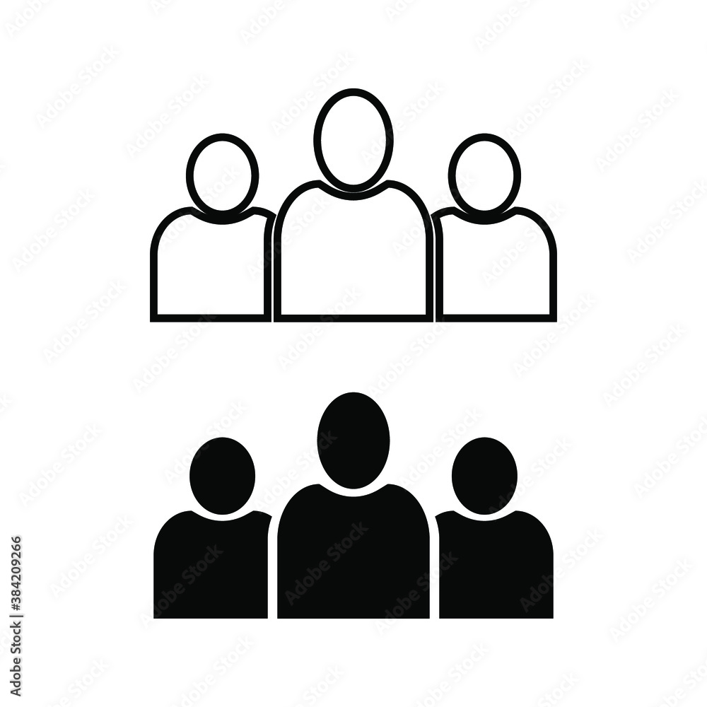 business client icon, people group with line sign - vector illustration. business client icon, people group with line sign - vector illustration.