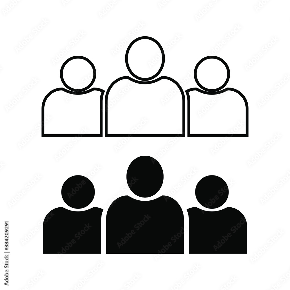 business client icon, people group with line sign - vector illustration. business client icon, people group with line sign - vector illustration.