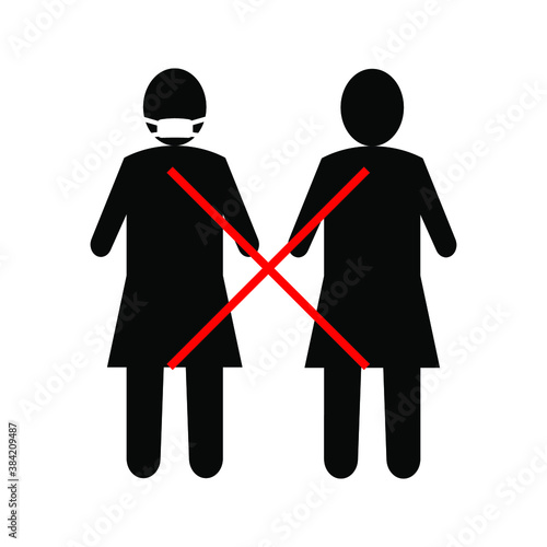illustration Social distancing. Preventive measures. Keep the 1 meter distance. Coronovirus epidemic protective equipment. Vector illustration. eps 10