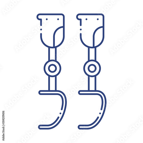 prosthesis of legs line style icon