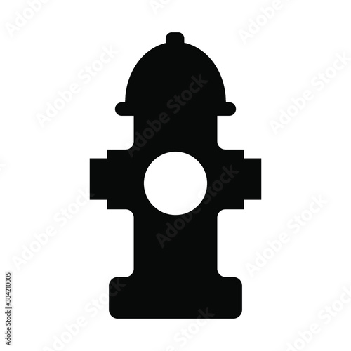 Fire hydrant icon. Black, minimalist icon isolated on white background. Fire hydrant simple silhouette. Web site page and mobile app design vector element. eps 10