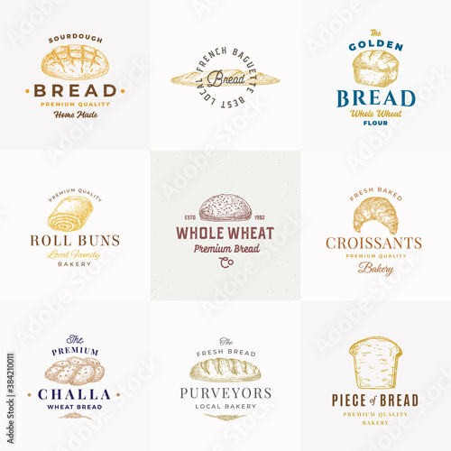 Fototapet Premium Quality Bakery Vector Signs or Logo Templates Collection
