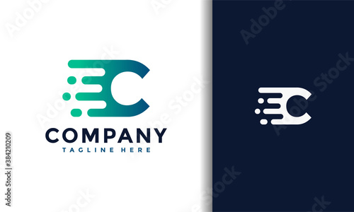 letter C fast moving logo
