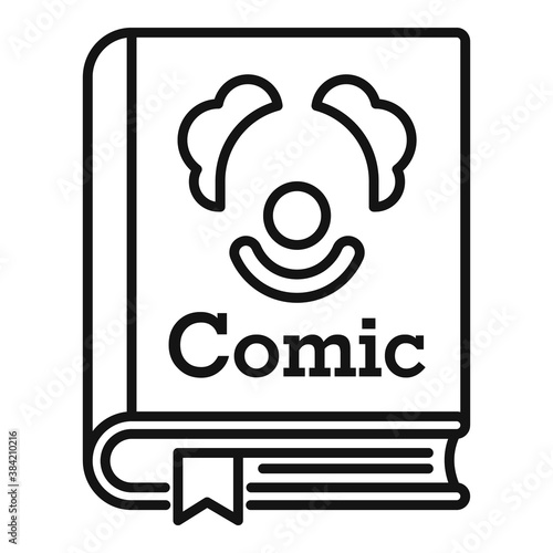 Comic genre book icon. Outline comic genre book vector icon for web design isolated on white background