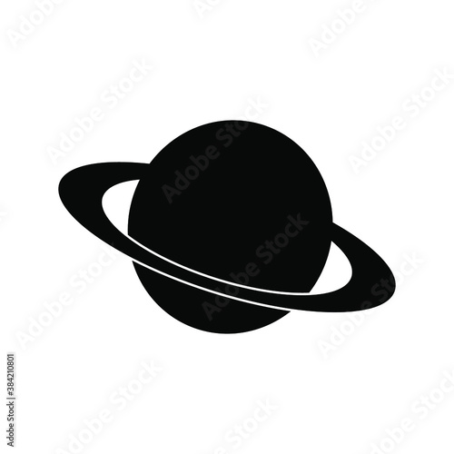 Planet Saturn with planetary ring system flat vector icon for astronomy apps and websites. eps 10