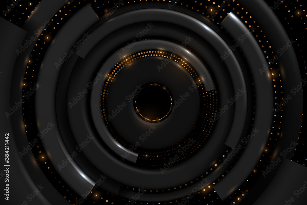 Abstract black and gold circle background Stock Vector Adobe Stock