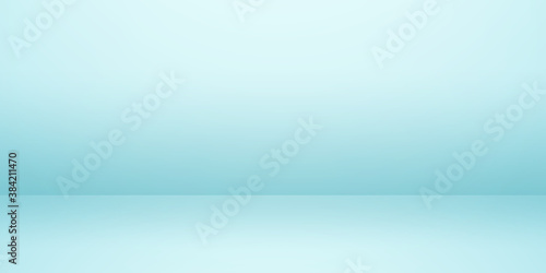 Cyan empty studio room, product background, template mock up for display, blank space