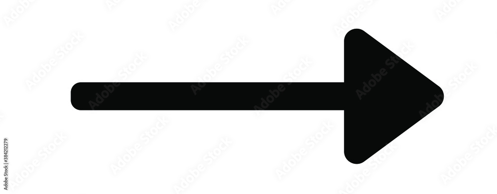 Black large forward or right pointing solid long skinny arrow icon sketched as vector symbol Black large forward or right pointing solid long skinny arrow icon sketched as vector symbol