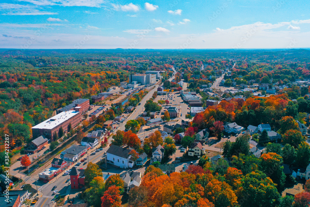 Aerial Drone Photography Of Downtown Somersworth, NH (New Hampshire