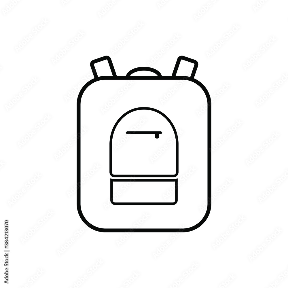 Backpack icon. Line style. Vector against a white background Backpack icon. Line style. Vector against a white background