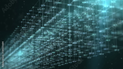 Data Flow Looped illustration. Visualization of big data structures