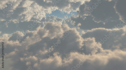 Flying Through Clouds. Cloudy skies illustration © MotionVector
