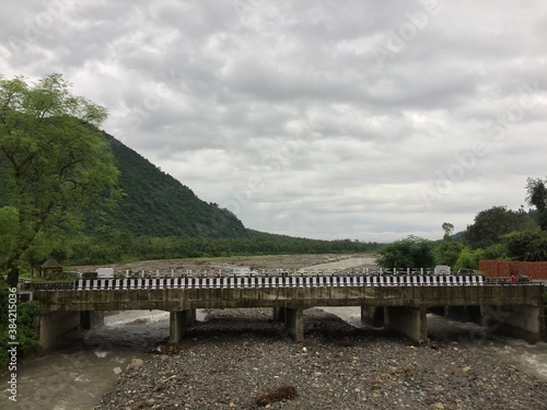 wooden bridge over the river