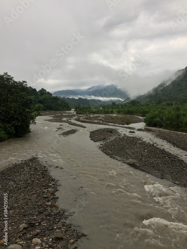 river and clouds