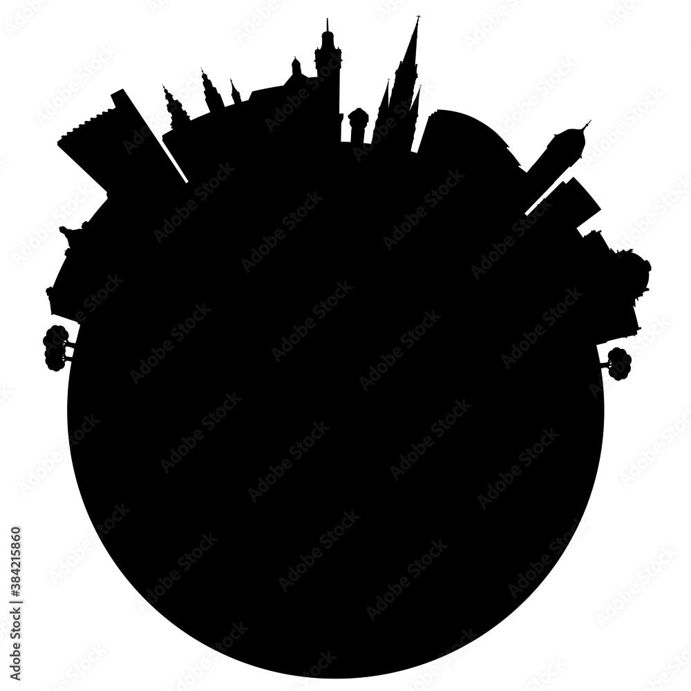 Skyline Chemnitz – Umriss der Stadt als Vektor Grafik