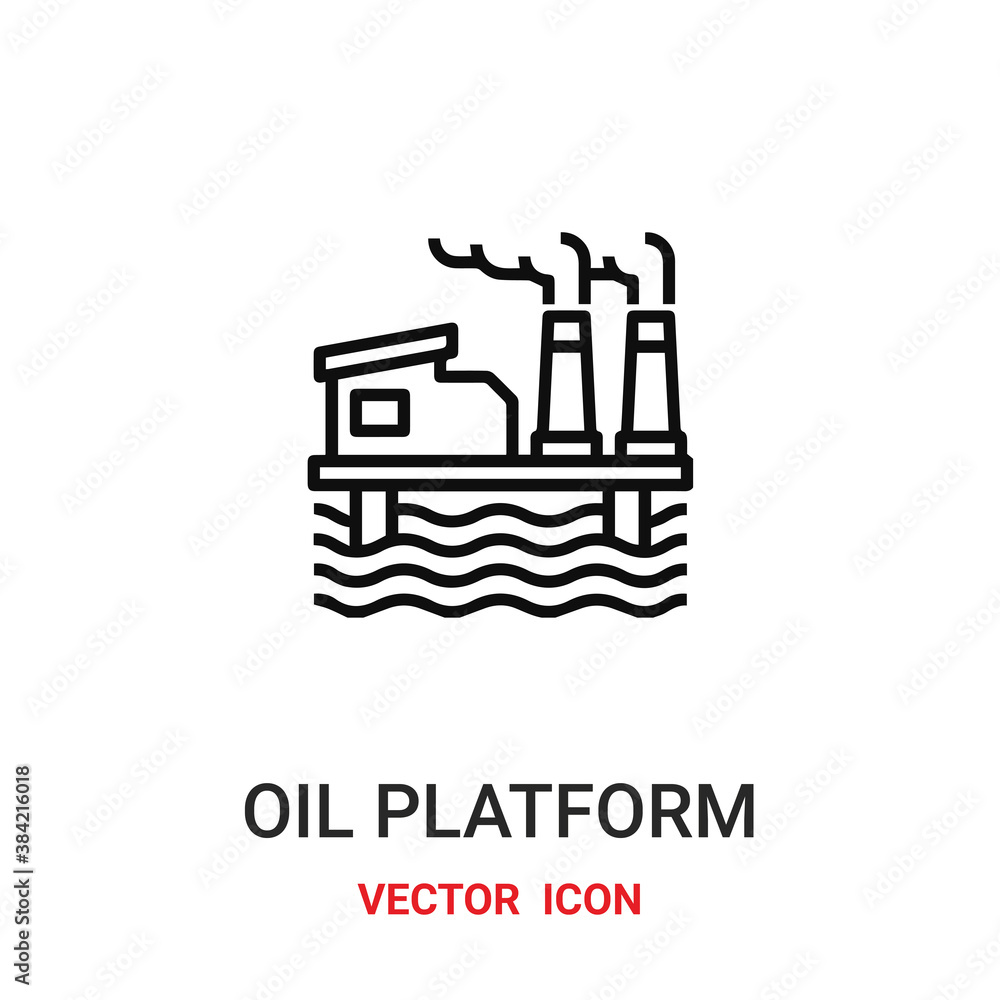 oil platform icon vector symbol. oil platform symbol icon vector for your design. Modern outline icon for your website and mobile app design.
