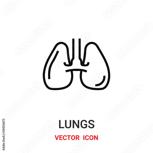 Lung vector icon. Modern, simple flat vector illustration for website or mobile app.X-ray and roentgen symbol, logo illustration. Pixel perfect vector graphics	