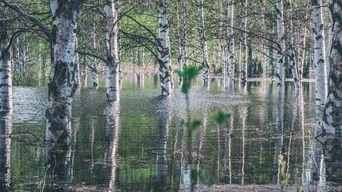 Spring floods in Rovaniemi, Finland.