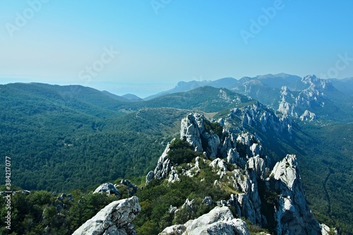 Croatia-view of the rock town of Dabarski kukovi in the Velebit National Park photo