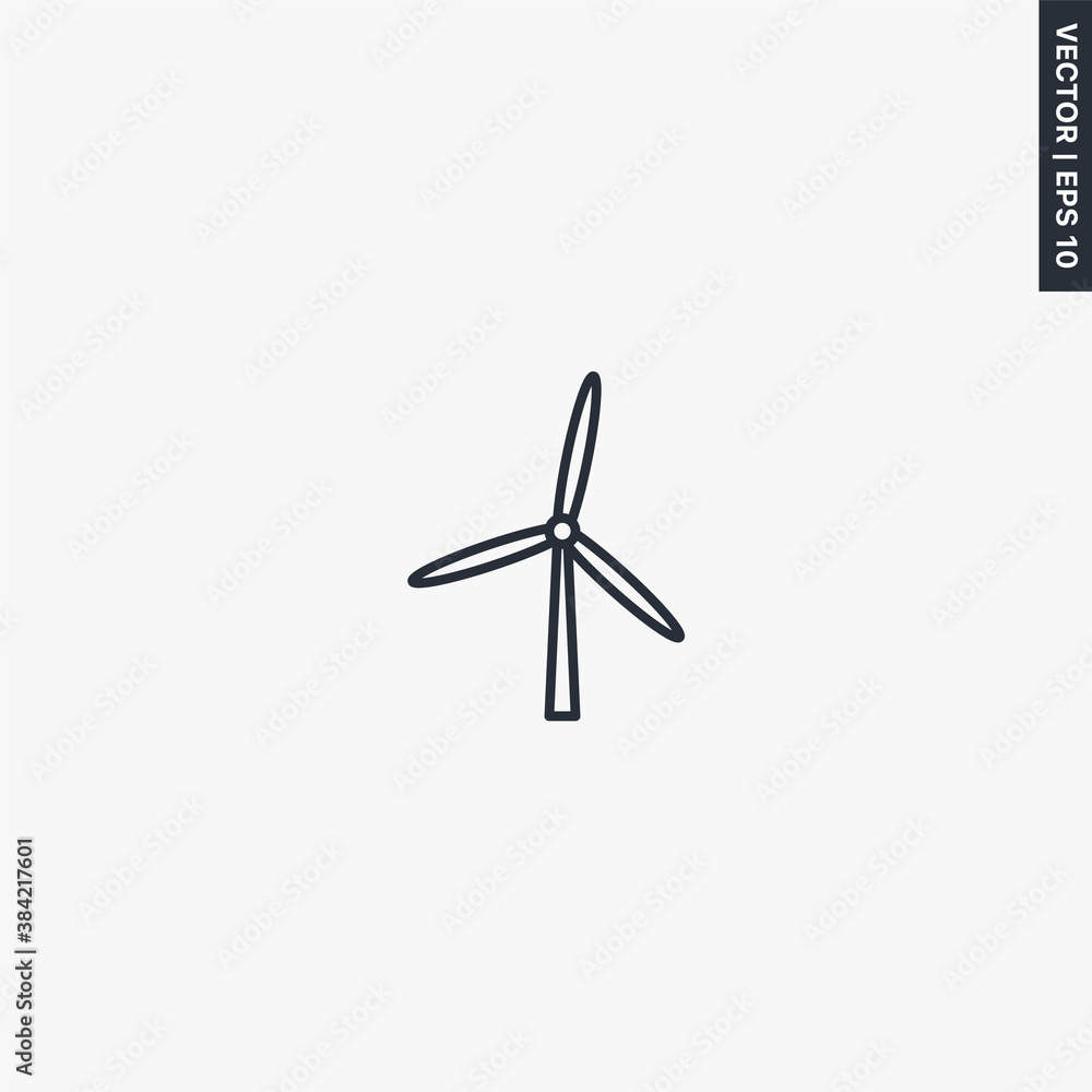 Wind generator, linear style sign for mobile concept and web design Wind generator, linear style sign for mobile concept and web design