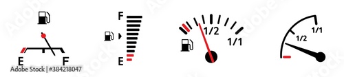 Set of fuel gauge icons, gas gage illustration