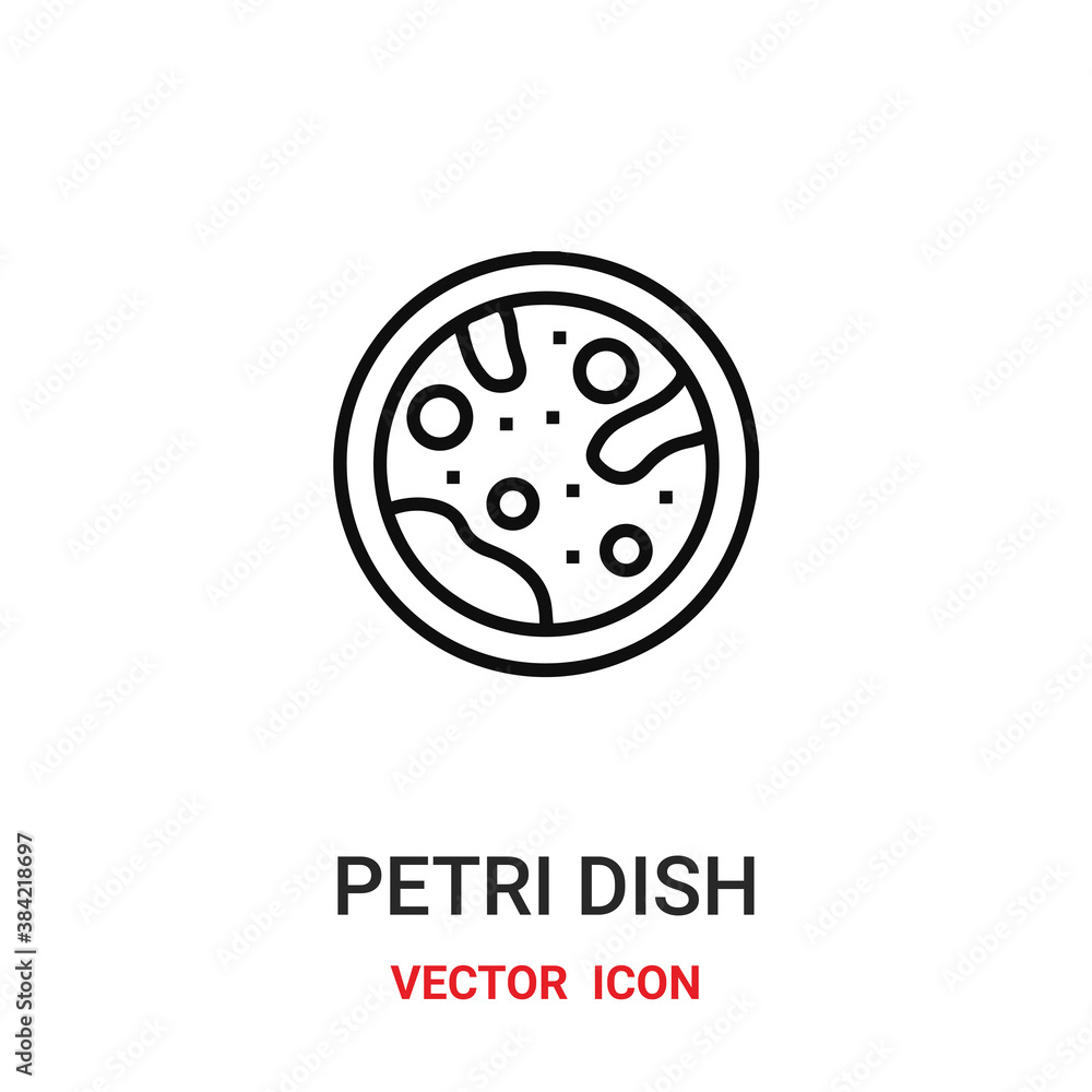Petri dish icon vector symbol. Petri dish symbol icon vector for your design. Modern outline icon for your website and mobile app design.