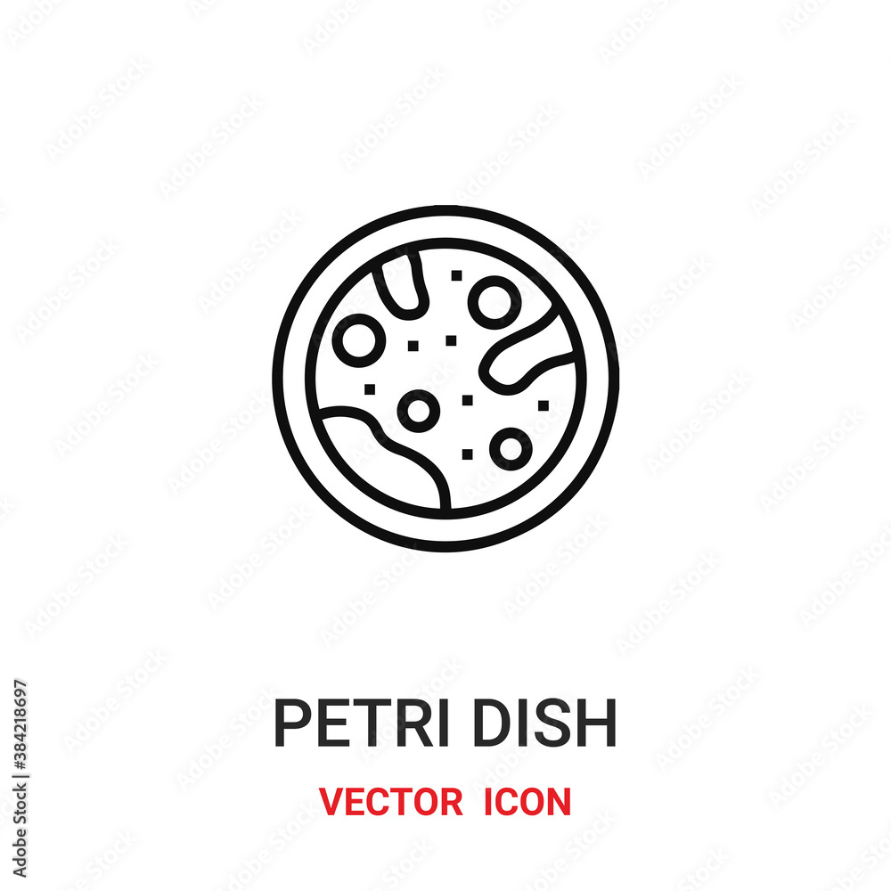 Petri dish icon vector symbol. Petri dish symbol icon vector for your design. Modern outline icon for your website and mobile app design. Petri dish icon vector symbol. Petri dish symbol icon vector for your design. Modern outline icon for your website and mobile app design.