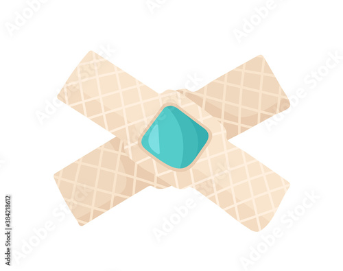 vector illustration of a medical antibacterial adhesive plaster in cartoon style. protection of calluses and wounds.isolated on awhite background. elements of medicine.