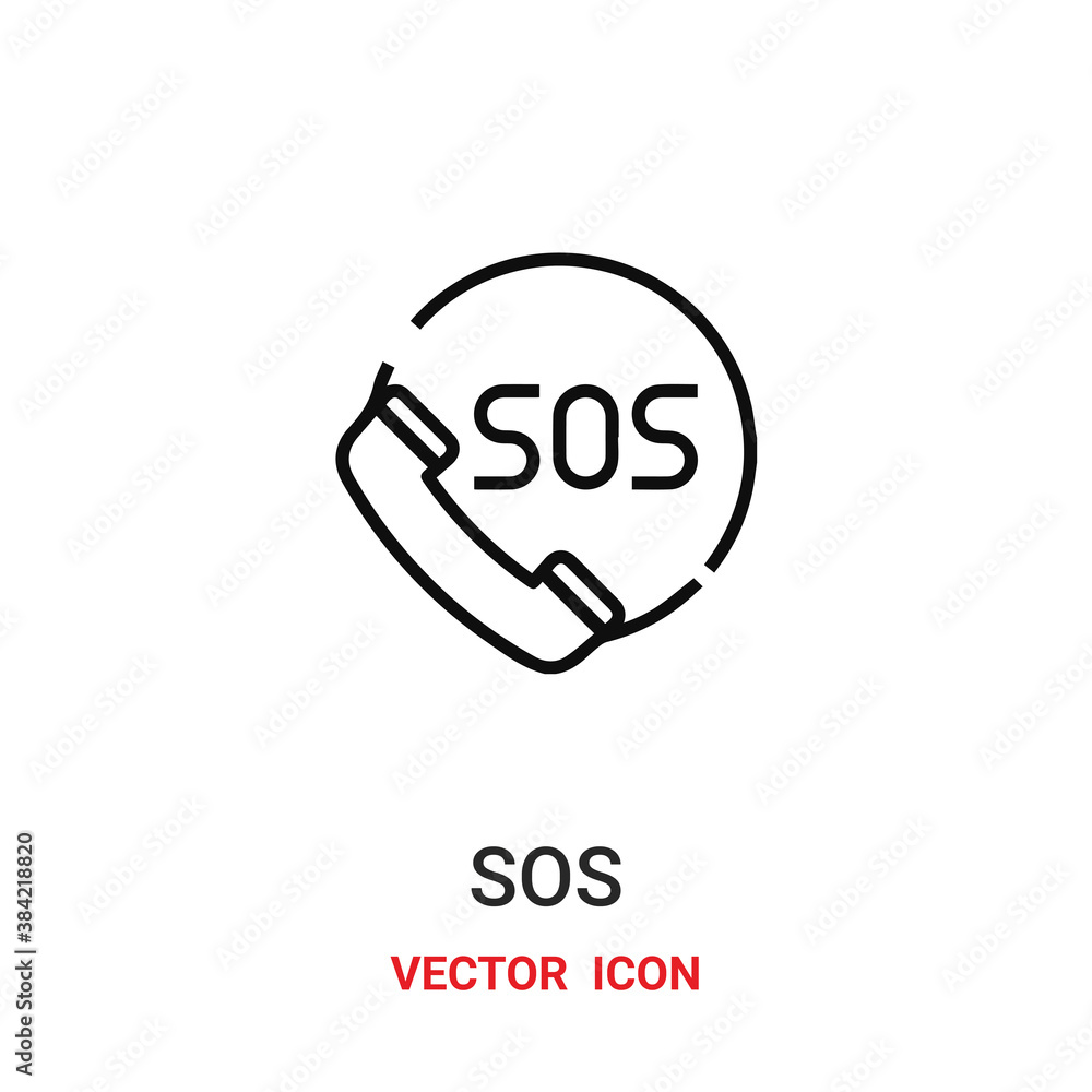 Sos vector icon . Modern, simple flat vector illustration for website or mobile app. Emergency call or call center symbol, logo illustration. Pixel perfect vector graphics Sos vector icon . Modern, simple flat vector illustration for website or mobile app. Emergency call or call center symbol, logo illustration. Pixel perfect vector graphics
