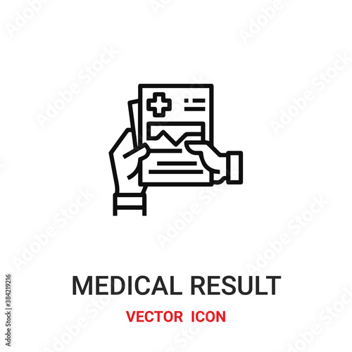 medical result icon vector symbol. medical result symbol icon vector for your design. Modern outline icon for your website and mobile app design.