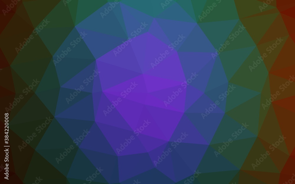 Obraz premium Dark Multicolor, Rainbow vector abstract polygonal cover.