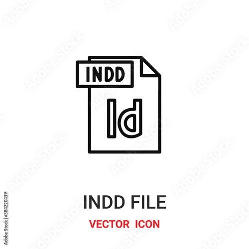 indd file icon vector symbol. indd file symbol icon vector for your design. Modern outline icon for your website and mobile app design.
