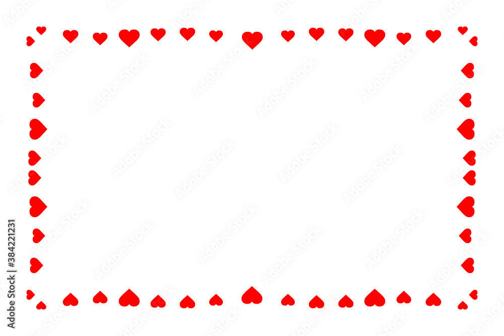 red hearts picture frame on white background,vector illustration red hearts picture frame on white background,vector illustration