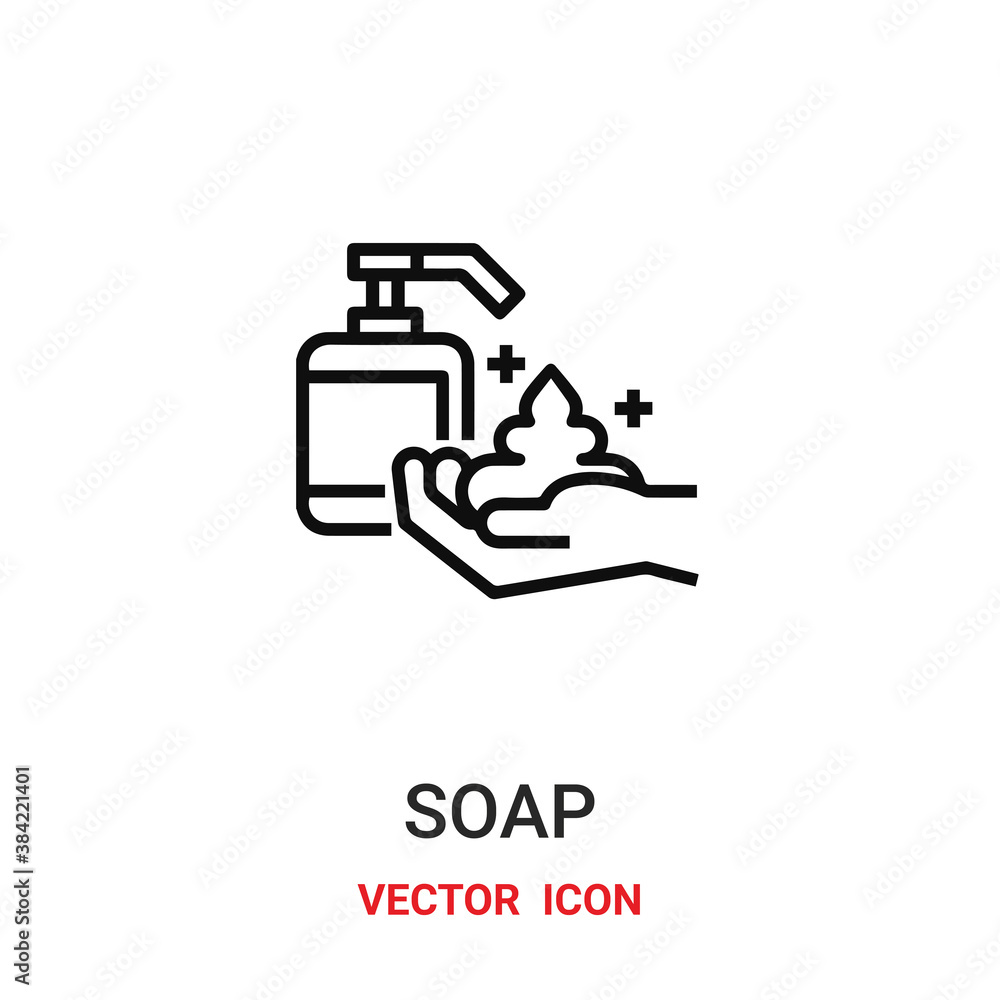 soap icon vector symbol. soap symbol icon vector for your design. Modern outline icon for your website and mobile app design. soap icon vector symbol. soap symbol icon vector for your design. Modern outline icon for your website and mobile app design.