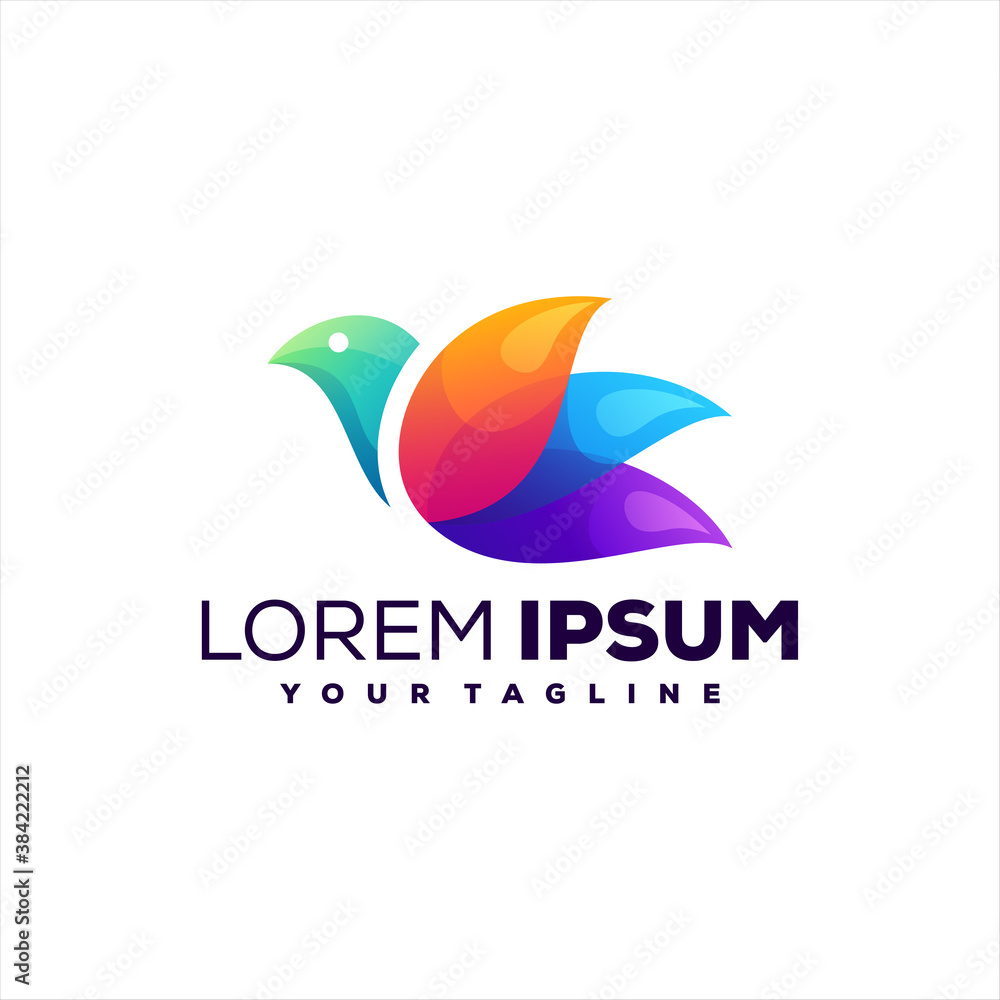 Obraz premium bird gradient color logo design