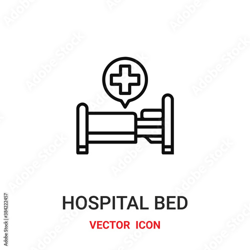 hospital bed icon vector symbol. hospital bed symbol icon vector for your design. Modern outline icon for your website and mobile app design.