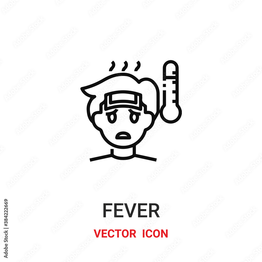fever icon vector symbol. fever symbol icon vector for your design. Modern outline icon for your website and mobile app design.