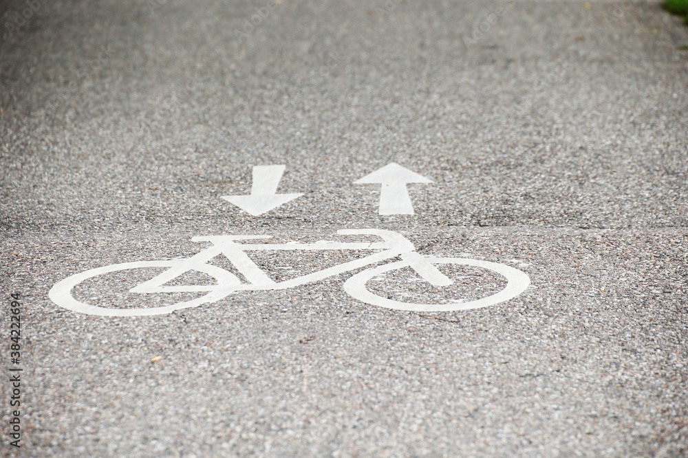 Fototapeta premium Cycle Track Sign painted on a street