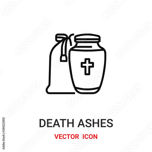 death ashes icon vector symbol. death ashes symbol icon vector for your design. Modern outline icon for your website and mobile app design.