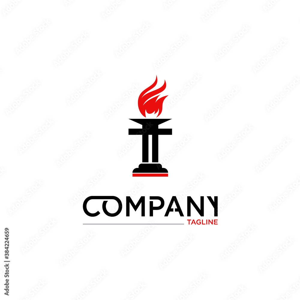 Torch logo. creative logo design vector template